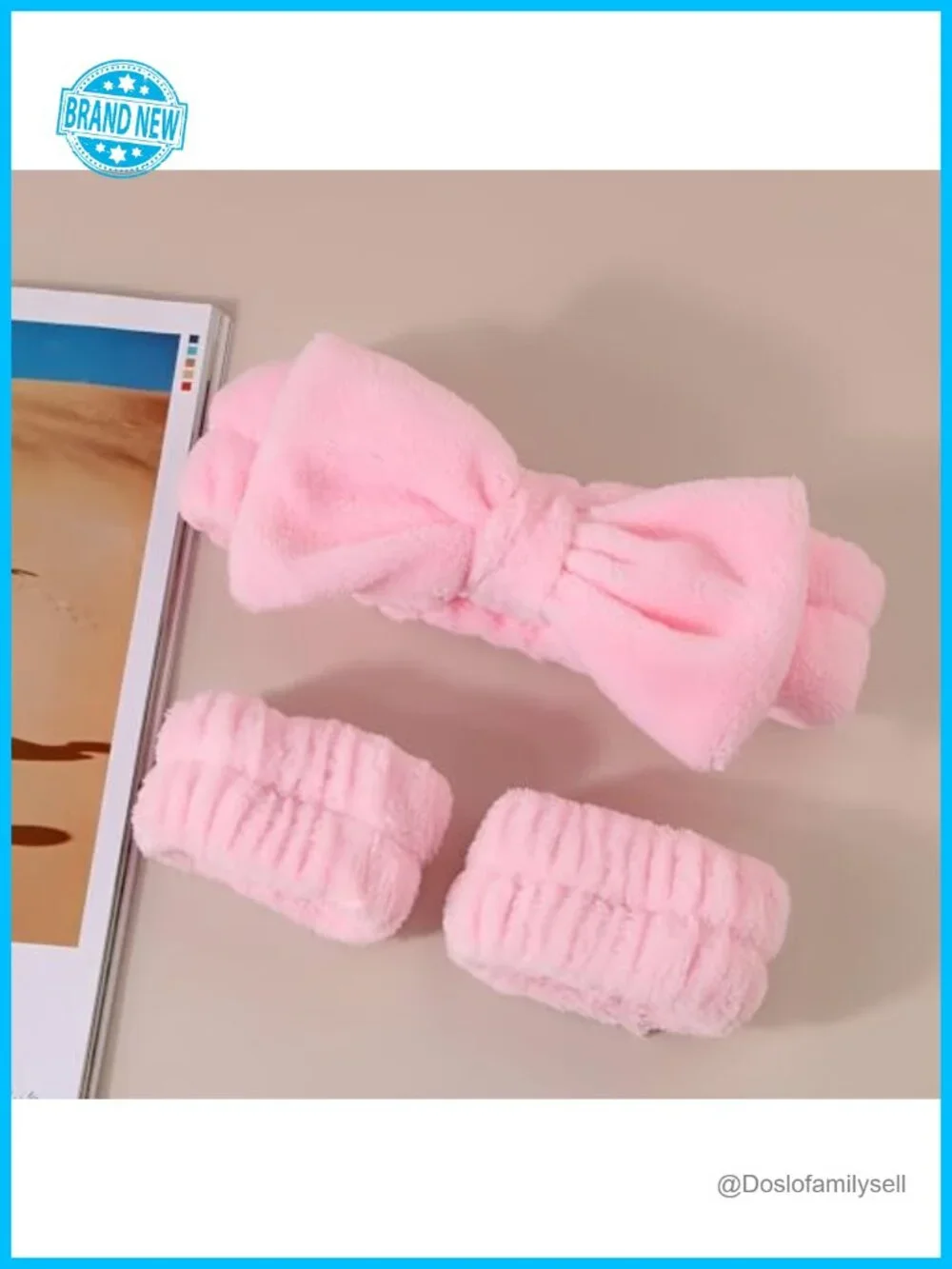 16-Piece Skincare Headband Set with Wristbands, Hair Ties, Clips